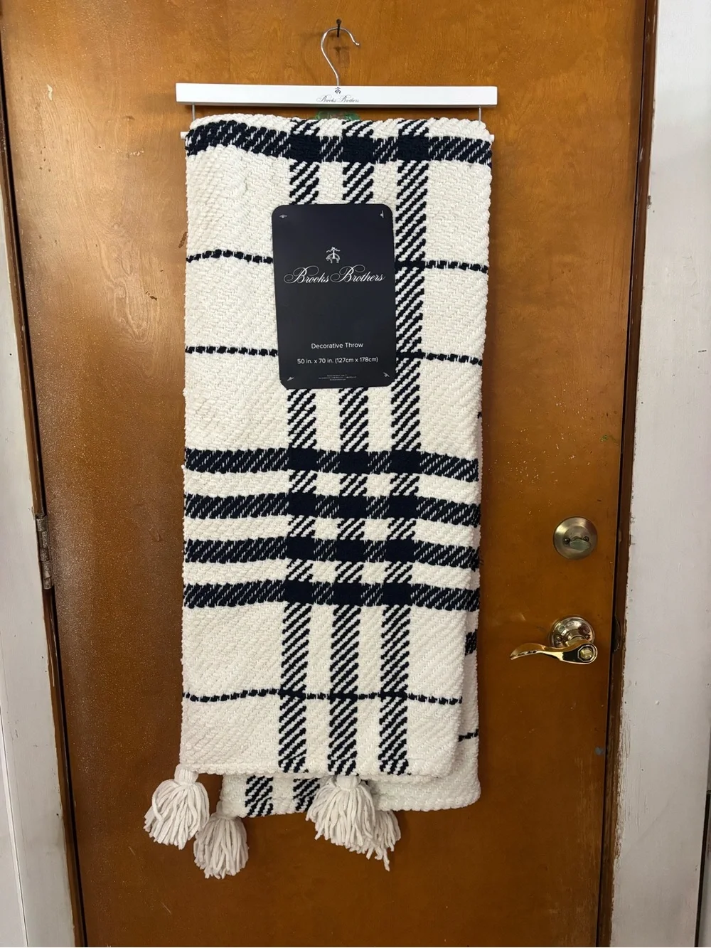 Brooks Brothers throw blanket. New. Blue